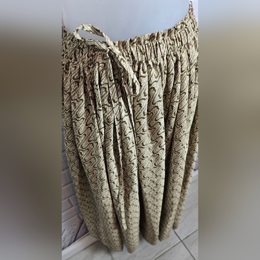 Snake Print Pleated Skirt